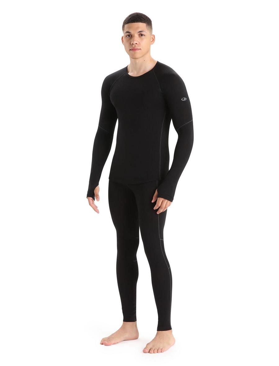 Black Men's Icebreaker BodyfitZone™ Merino 150 Zone Thermal Leggings | USA 1140ZUTG